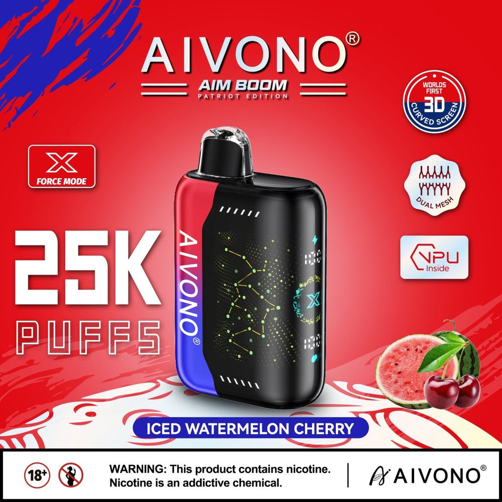 AIVONO AIM BOOM 25000 Puffs Patriot Edition Disposable Vape Wholesale - Vapz Vape Wholesale