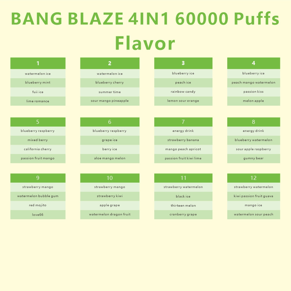 EU Warehouse BANG BLAZE 4IN1 60000 Puffs Disposable Vape Wholesale - [VapzVape]