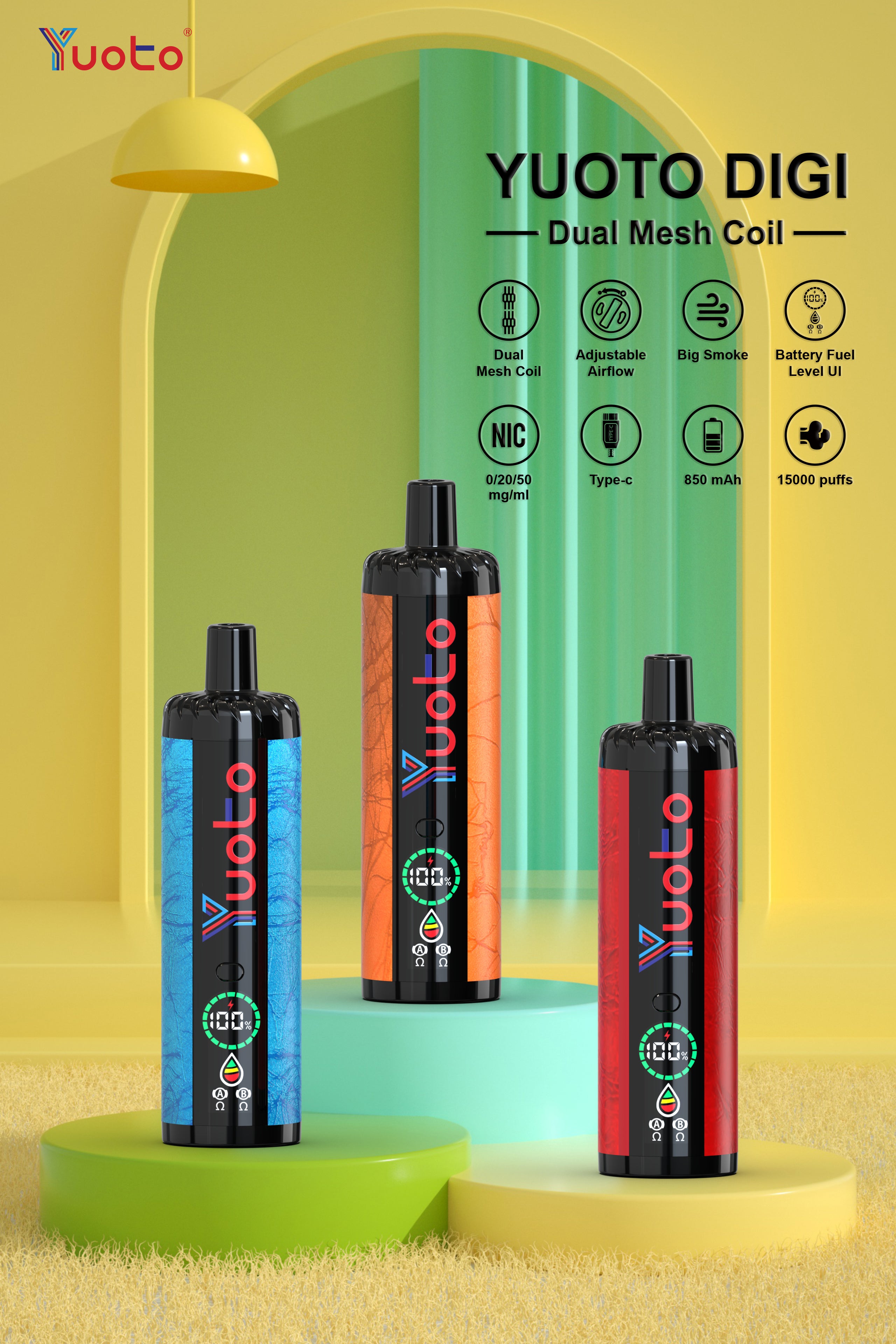 YUOTO DIGI 15000 Puffs Disposable Vape Wholesale - Vapz Vape Wholesale