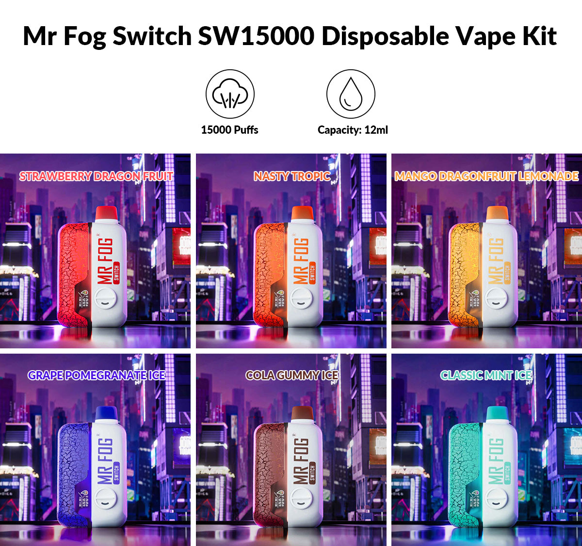 Mr Fog Switch SW 15000 Puffs Disposable Vape Wholesale