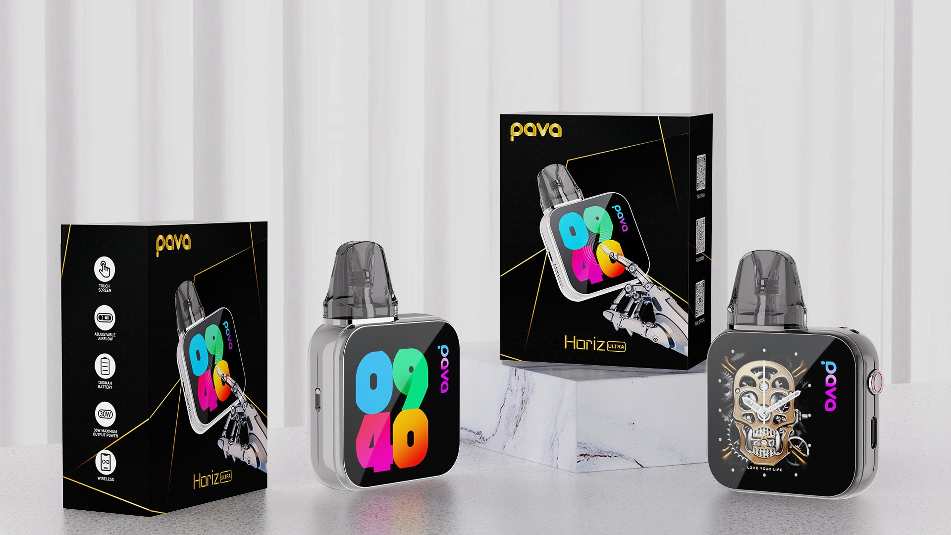 PAVA Horiz Ultra 2ML Refillable Puffs Vape оптом