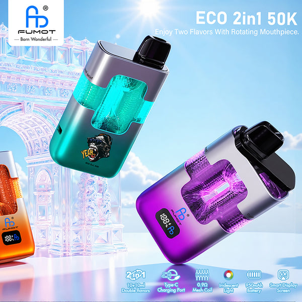 Fumot ECO 2 IN 1 50000 Puffs 20ml Disposable Vape Wholesale - [VapzVape]