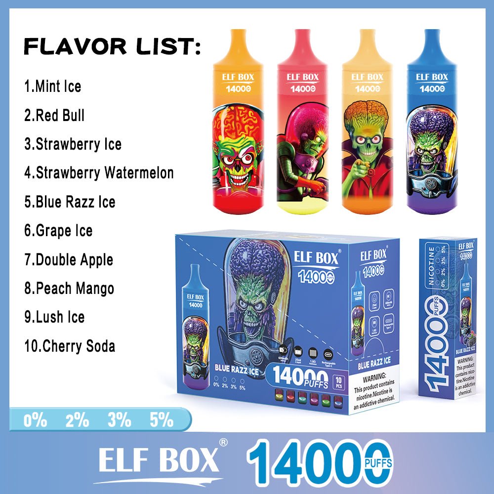 Wholesale ELF BOX 14000 Puffs Disposable Vape - Global Supplier Vapz Vape Wholesale Wholesale ELF BOX 14000 Puffs Disposable Vape - Global Supplier Vapz Vape Wholesale