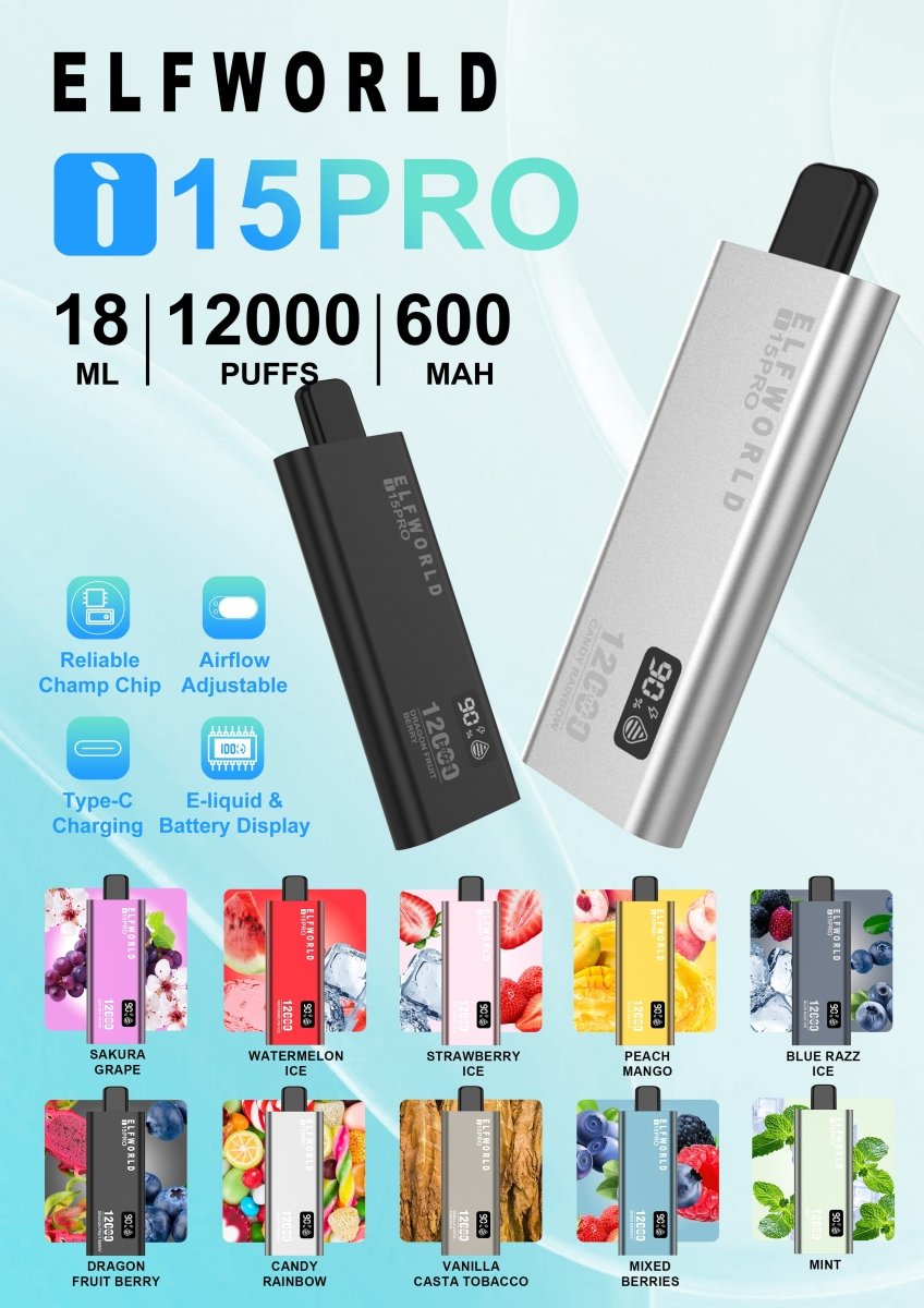 ELF WORLD i15 Pro 12000 Puffs Disposable Vape Wholesale - Vapz Vape Wholesale