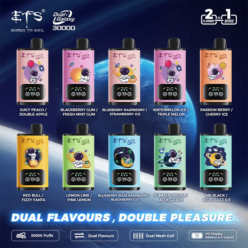 EU Warehouse ETS Dual Galaxy 30000 Puffs Disposable Vape Wholesale Vapz Vape Wholesale EU Warehouse ETS Dual Galaxy 30000 Puffs Disposable Vape Wholesale Vapz Vape Wholesale