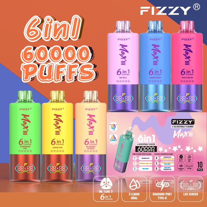 EU Warehouse FIZZY 6IN1 60000 Puffs Disposable Vape Wholesale Vapz Vape Wholesale EU Warehouse FIZZY 6IN1 60000 Puffs Disposable Vape Wholesale Vapz Vape Wholesale
