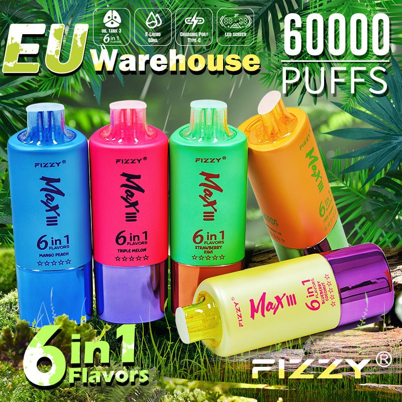EU Warehouse FIZZY 6IN1 60000 Puffs Disposable Vape Wholesale Vapz Vape Wholesale EU Warehouse FIZZY 6IN1 60000 Puffs Disposable Vape Wholesale Vapz Vape Wholesale