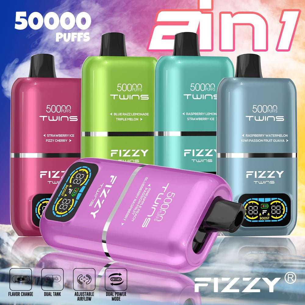 EU Warehouse FIZZY TWINS 50000 Puffs Disposable Vape Wholesale - Vapz Vape Wholesale