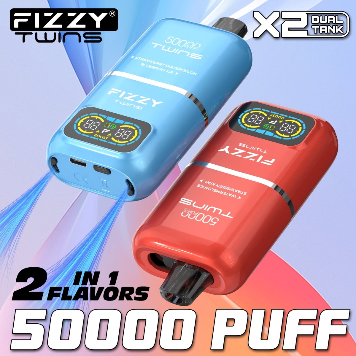EU Warehouse FIZZY TWINS 50000 Puffs Disposable Vape Wholesale - Vapz Vape Wholesale