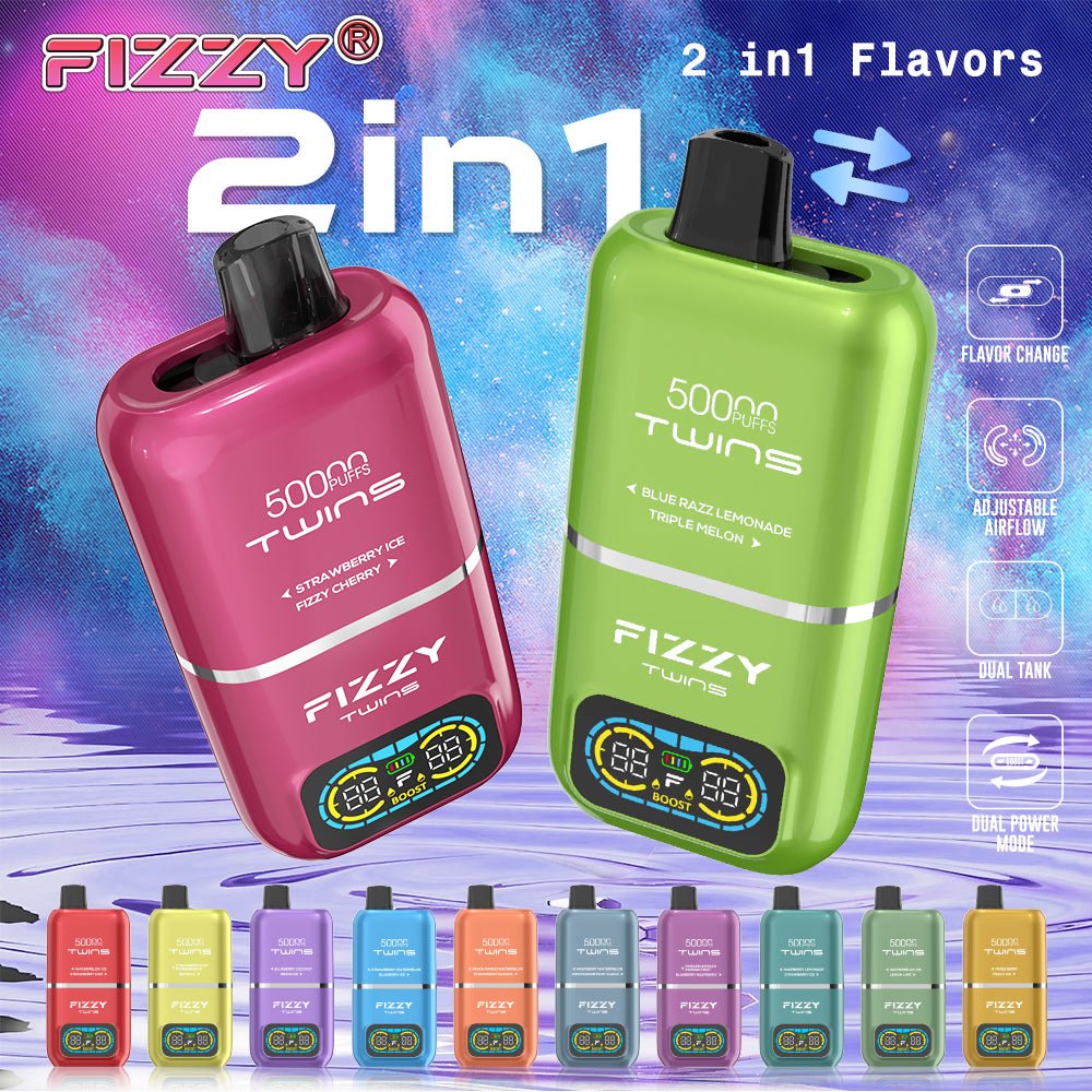 EU Warehouse FIZZY TWINS 50000 Puffs Disposable Vape Wholesale - Vapz Vape Wholesale