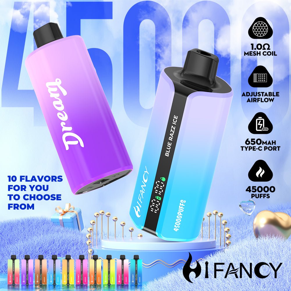 Hifancy Dream 45000 Smart LED Screen, wyświetlacz e-liquidu i baterii vape, e-papieros z ekranem, pełna kontrola wapowania - EU Warehouse HIFANCY DREAM 45000 Puffs Disposable Vape Wholesale ...