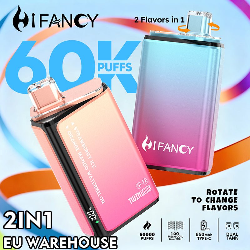 EU Warehouse HIFANCY TWIN MAX 60000 Puffs Disposable Vape Wholesale - [VapzVape]