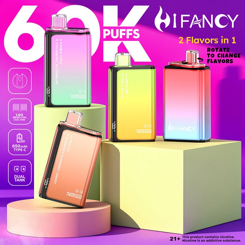 EU Warehouse HIFANCY TWIN MAX 60000 Puffs Disposable Vape Wholesale - [VapzVape]
