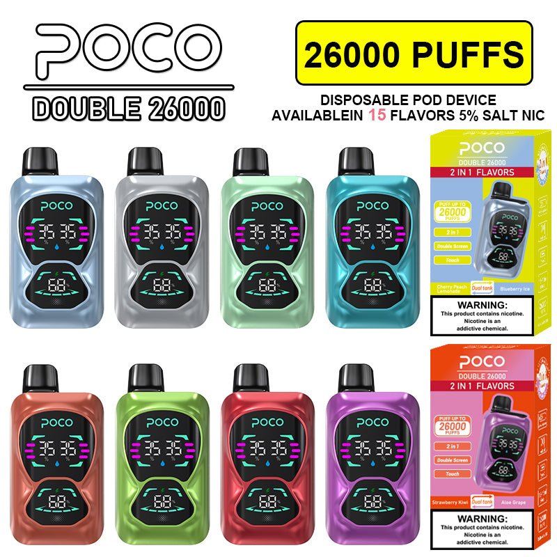 EU Warehouse POCO DOUBLE 26000 Puffs Disposable Vape Wholesale Vapz Vape Wholesale EU Warehouse POCO DOUBLE 26000 Puffs Disposable Vape Wholesale Vapz Vape Wholesale