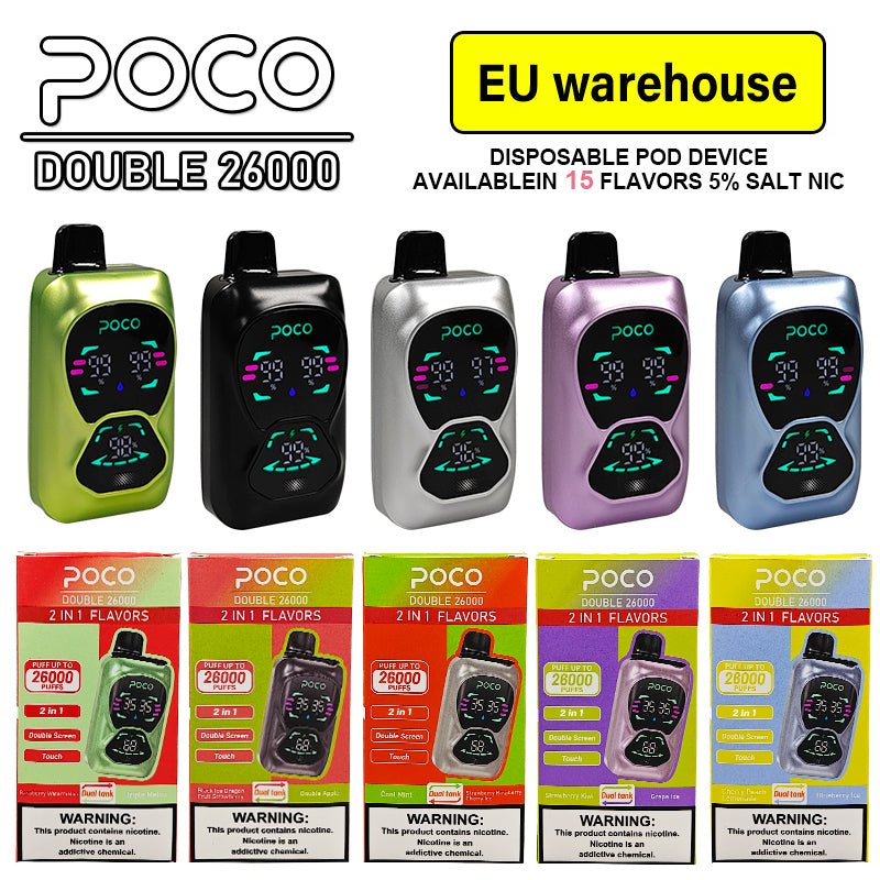 EU Warehouse POCO DOUBLE 26000 Puffs Disposable Vape Wholesale - Vapz Vape Wholesale