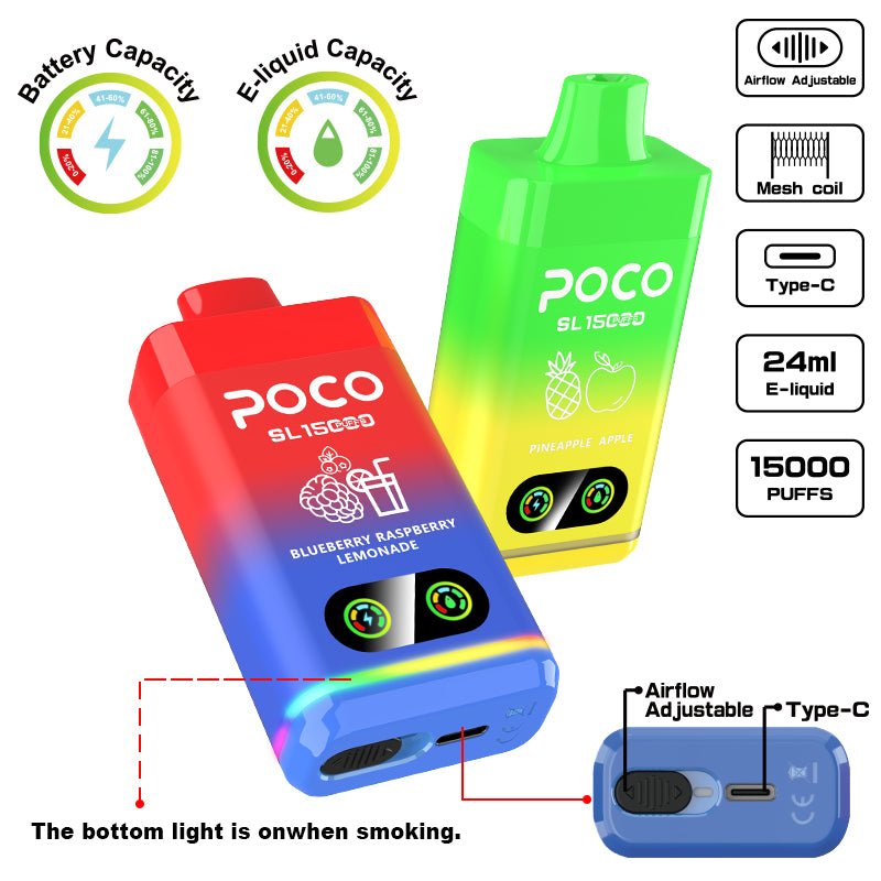 EU Warehouse POCO SL 15000 Puffs Disposable Vape Wholesale - Vapz Vape Wholesale