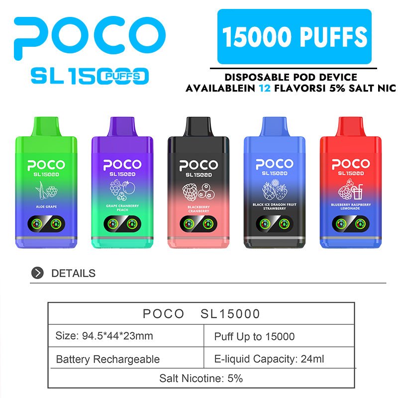 EU Warehouse POCO SL 15000 Puffs Disposable Vape Wholesale Vapz Vape Wholesale EU Warehouse POCO SL 15000 Puffs Disposable Vape Wholesale Vapz Vape Wholesale