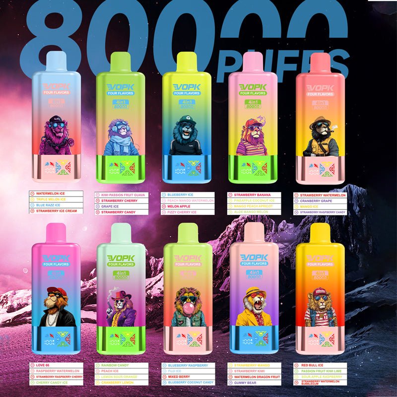 EU Warehouse VOPK FOUR FLAVORS 80000 Puffs Disposable Vape Wholesale - Vapz Vape Wholesale