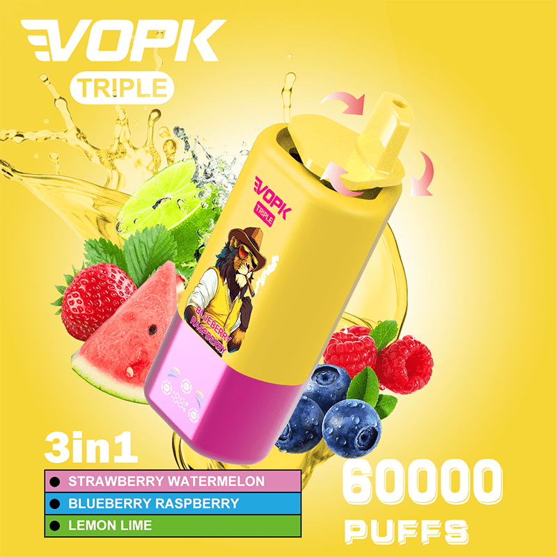 EU Warehouse VOPK Triple 3in1 60000 Puffs Disposable Vape Wholesale - Vapz Vape Wholesale