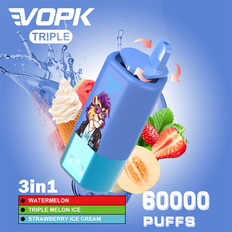 EU Warehouse VOPK Triple 3in1 60000 Puffs Disposable Vape Wholesale - Vapz Vape Wholesale
