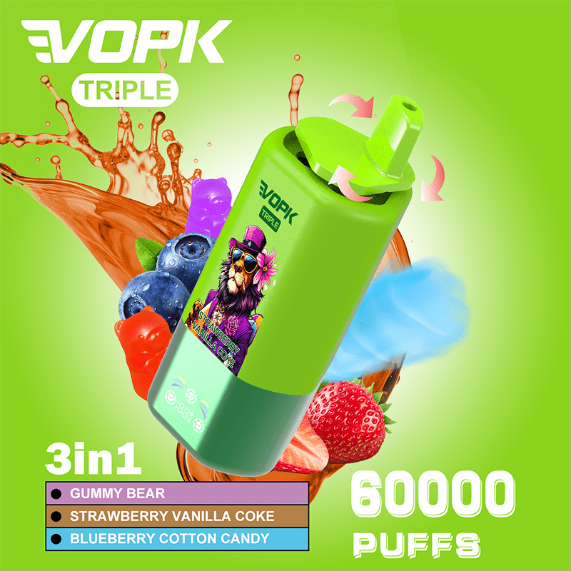 EU Warehouse VOPK Triple 3in1 60000 Puffs Disposable Vape Wholesale - Vapz Vape Wholesale