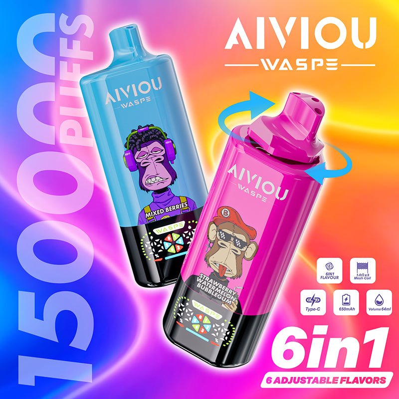 EU Warehouse WASPE AIVIOU 6 in 1 150k Puffs Disposable Vape Wholesale Vapz Vape Wholesale EU Warehouse WASPE AIVIOU 6 in 1 150k Puffs Disposable Vape Wholesale Vapz Vape Wholesale