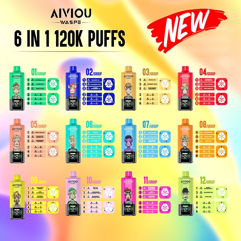 EU Warehouse WASPE AIVIOU 6 in 1 150k Puffs Disposable Vape Wholesale - [VapzVape]