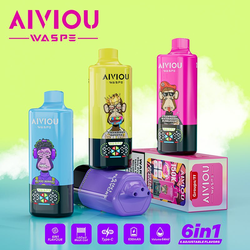 EU Warehouse WASPE AIVIOU 6 in 1 150k Puffs Disposable Vape Wholesale - [VapzVape]
