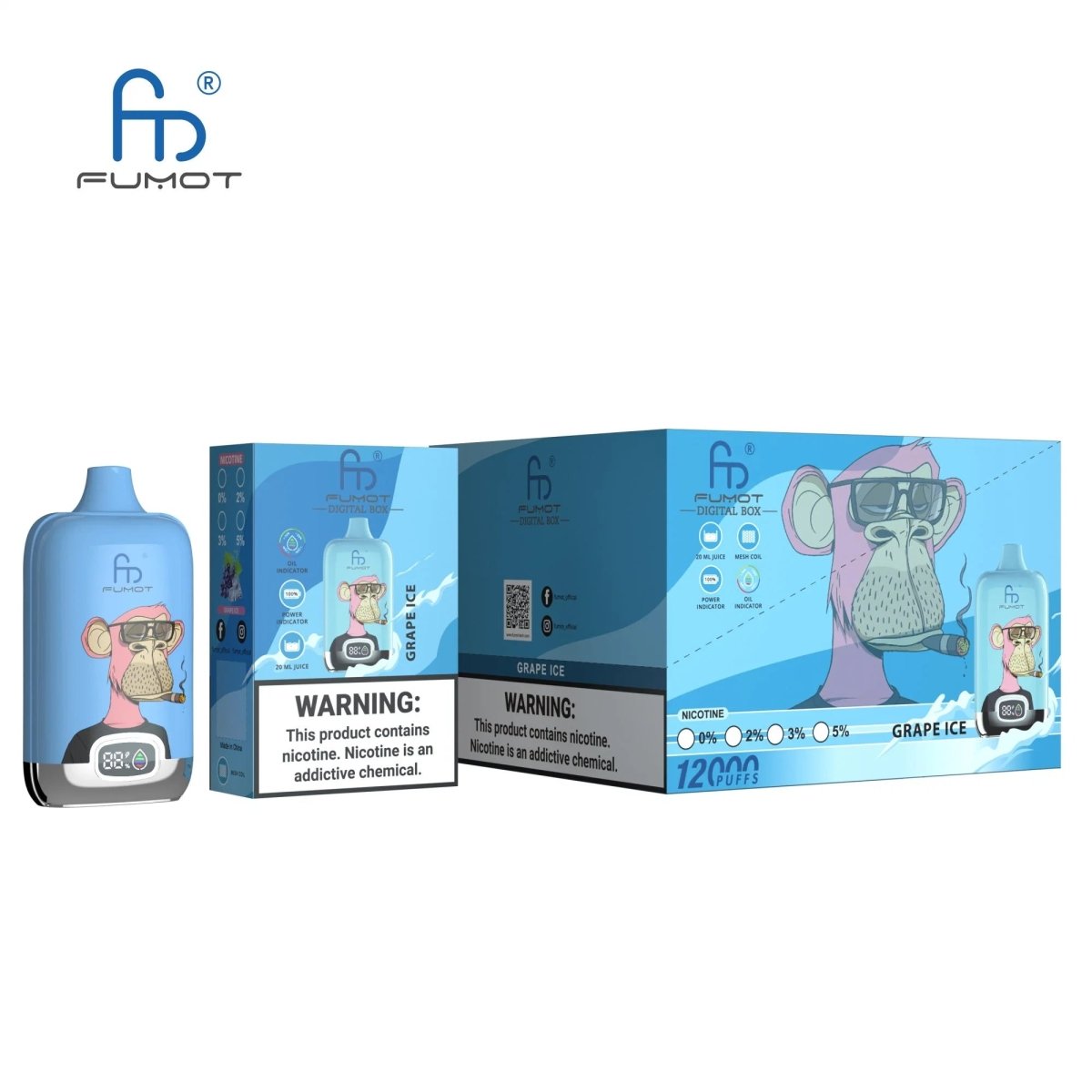 Fumot RandM Digtal box 12000  Puffs Disposable Vape Wholesale - Vapz Vape Wholesale