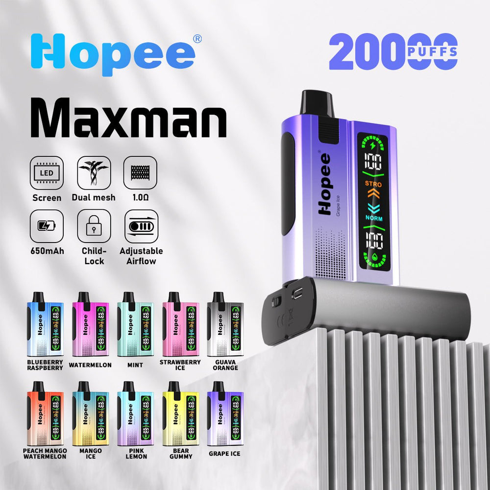 HOPEE Maxman 20000 Puffs Disposable Vape Wholesale Vapz Vape Wholesale HOPEE Maxman 20000 Puffs Disposable Vape Wholesale Vapz Vape Wholesale