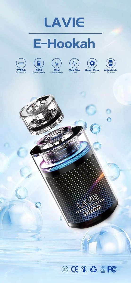 LAVIE Portable Colour Screen Multi-Function E-Hookah Head Hookah Wholesale - Vapz Vape Wholesale