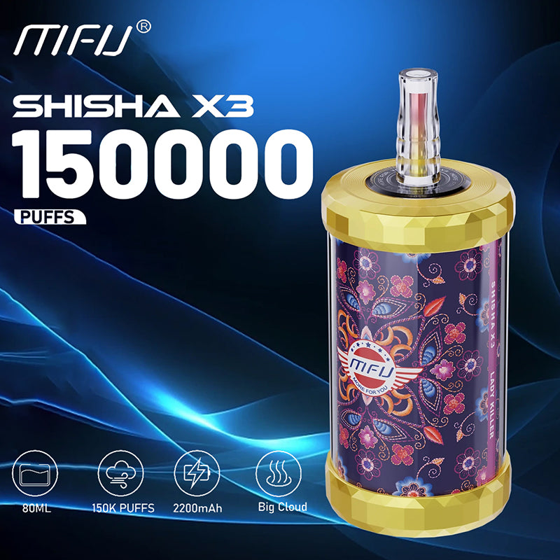 EU Warehouse MFU SHISHA X3 150K Puffs Disposable Vape Wholesale - [VapzVape]