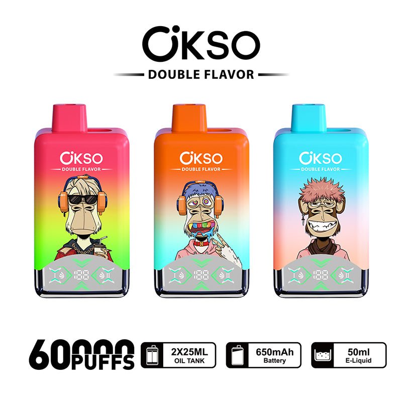 OKSO Double Flavors 60000 Puffs Disposable Vape Wholesale Vapz Vape Wholesale OKSO Double Flavors 60000 Puffs Disposable Vape Wholesale Vapz Vape Wholesale