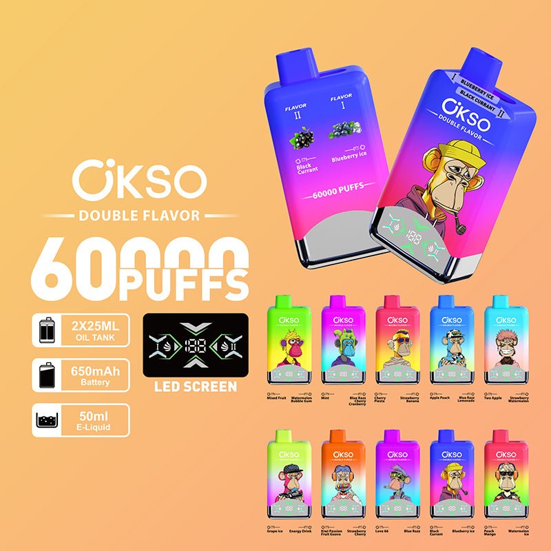 OKSO Double Flavors 60000 Puffs Disposable Vape Wholesale Vapz Vape Wholesale OKSO Double Flavors 60000 Puffs Disposable Vape Wholesale Vapz Vape Wholesale