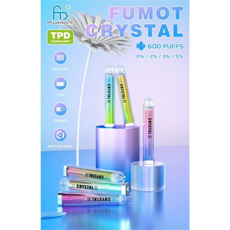 RandM FUMOT ORIGINAL RANDM CRYSTAL 600 Puffs Disposable Vape Wholesale - Vapz Vape Wholesale