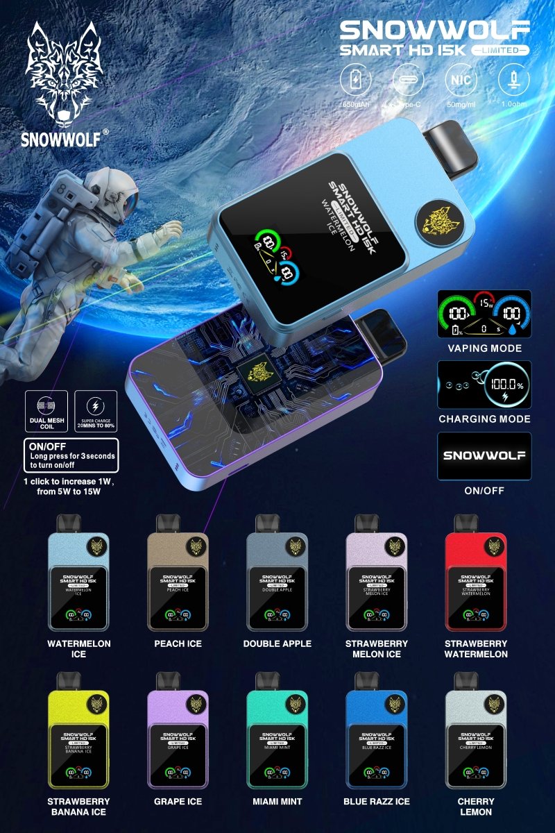 SNOWWOLF Smart HD 15000 Puffs Disposable Vape Wholesale - Vapz Vape Wholesale