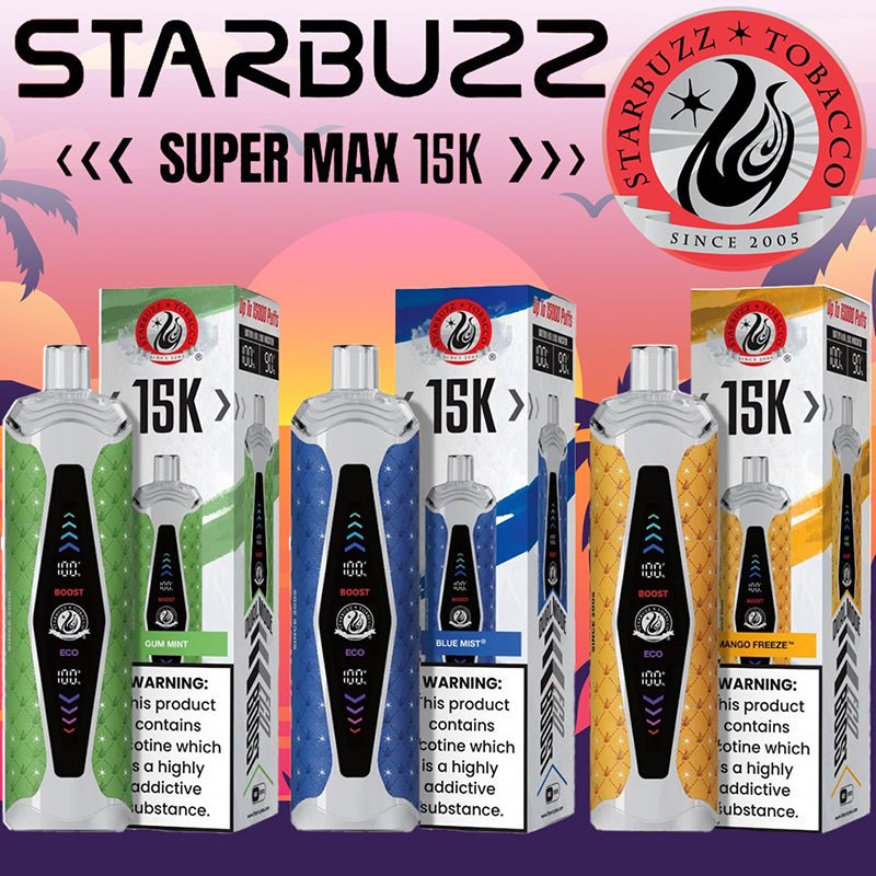 STARBUZZ SUPER MAX 15000 Puffs Disposable Vape Wholesale Vapz Vape Wholesale STARBUZZ SUPER MAX 15000 Puffs Disposable Vape Wholesale Vapz Vape Wholesale