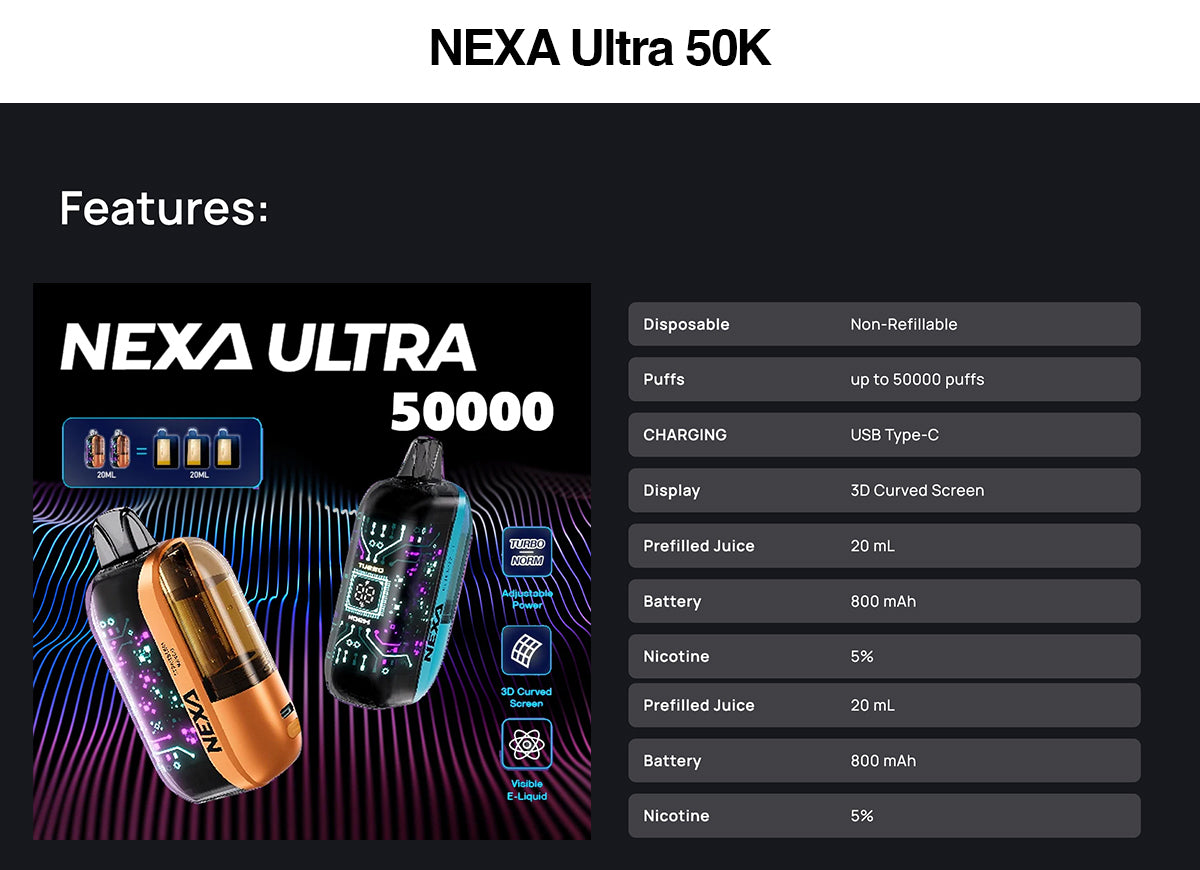 NEXA Ultra 50000 Puffs Disposable Vape Wholesale