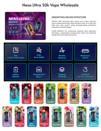 NEXA Ultra 50000 Puffs Disposable Vape Wholesale