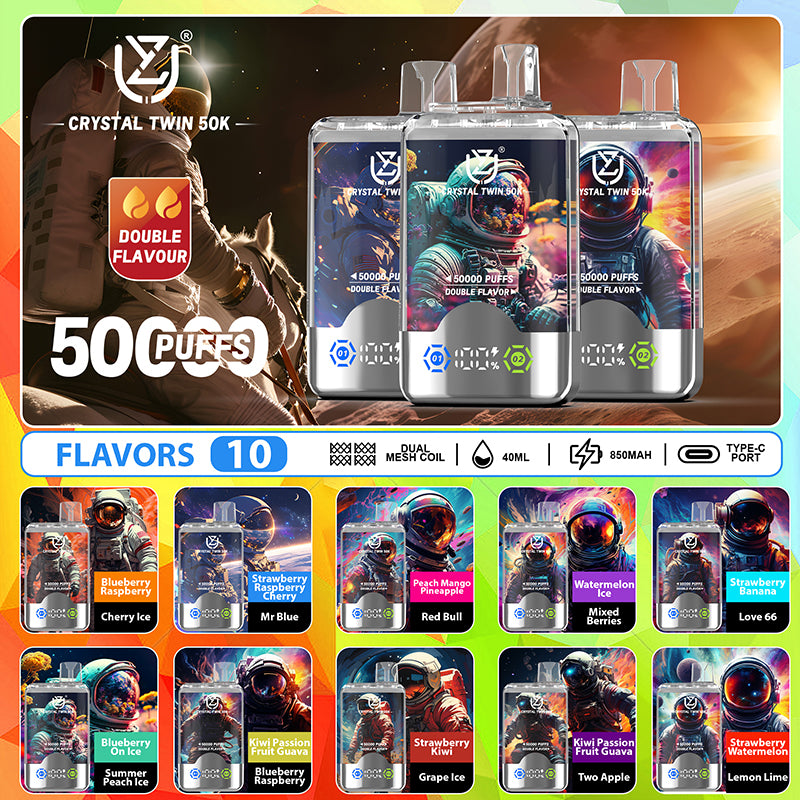 EU Warehouse UZY CRYSTAL TWIN 50000 Puffs Disposable Vape Wholesale - [VapzVape]